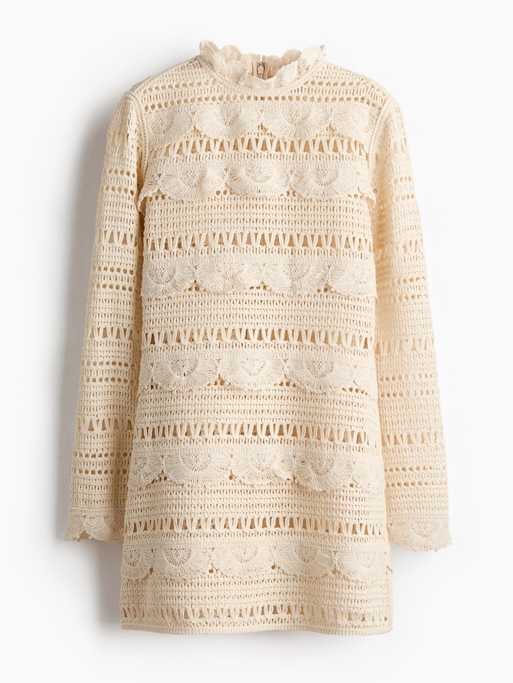 H&M Cream Crochet Mini Dress NWT Medium M